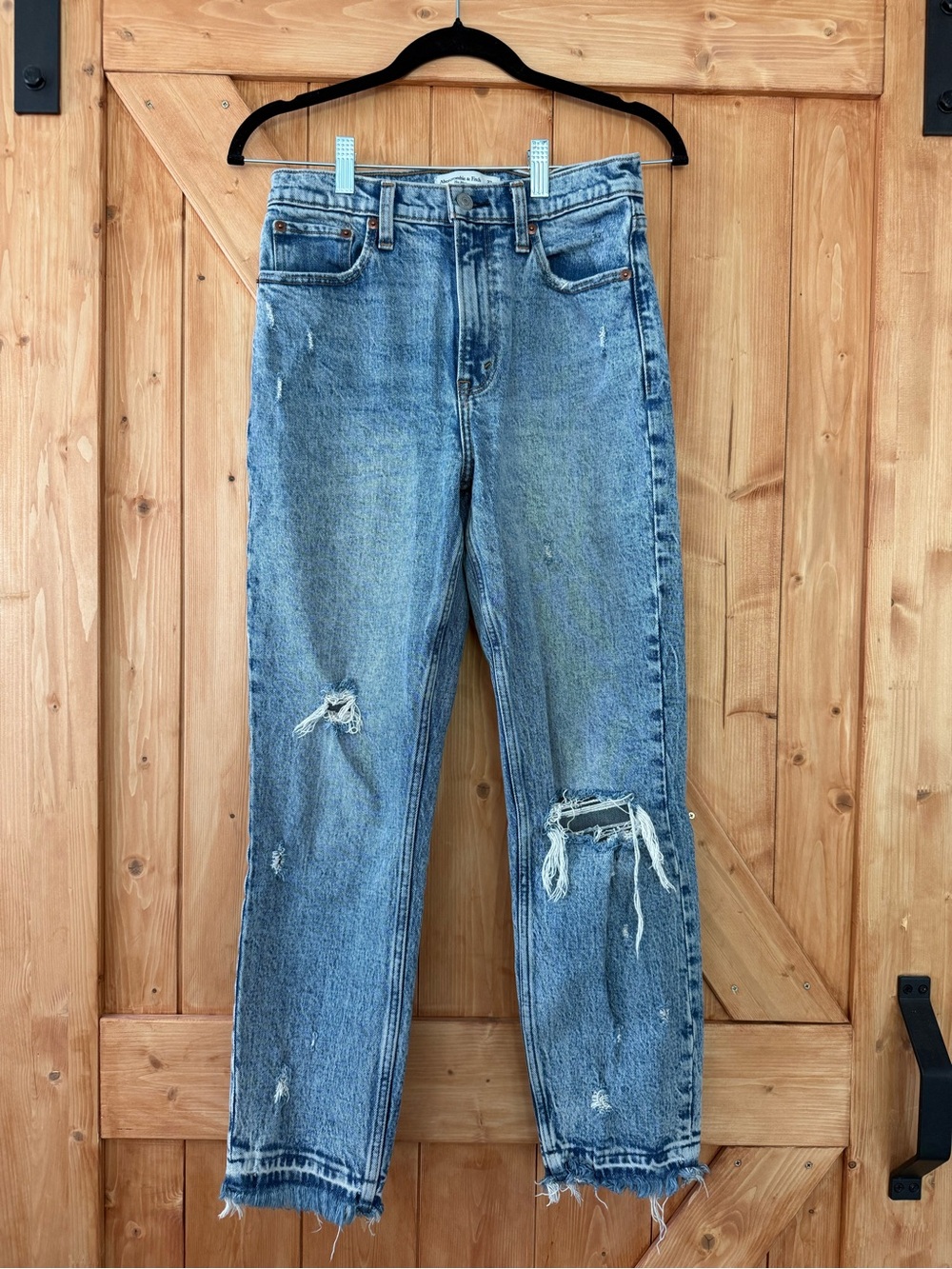 Abercrombie & Fitch Distressed Straight-Leg Jeans